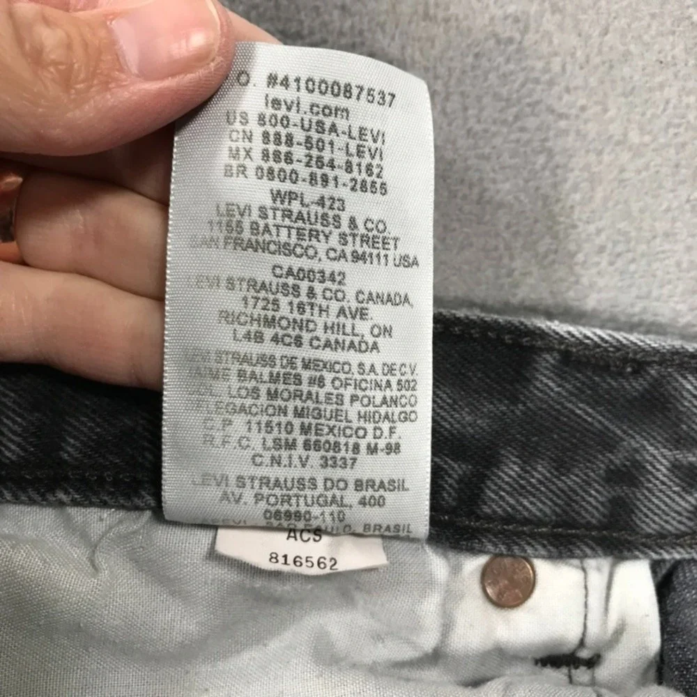 Vintage Y2K Levi's 501 Jeans Men's 34x34 Black Faded Gray Grunge Rock Button Fly